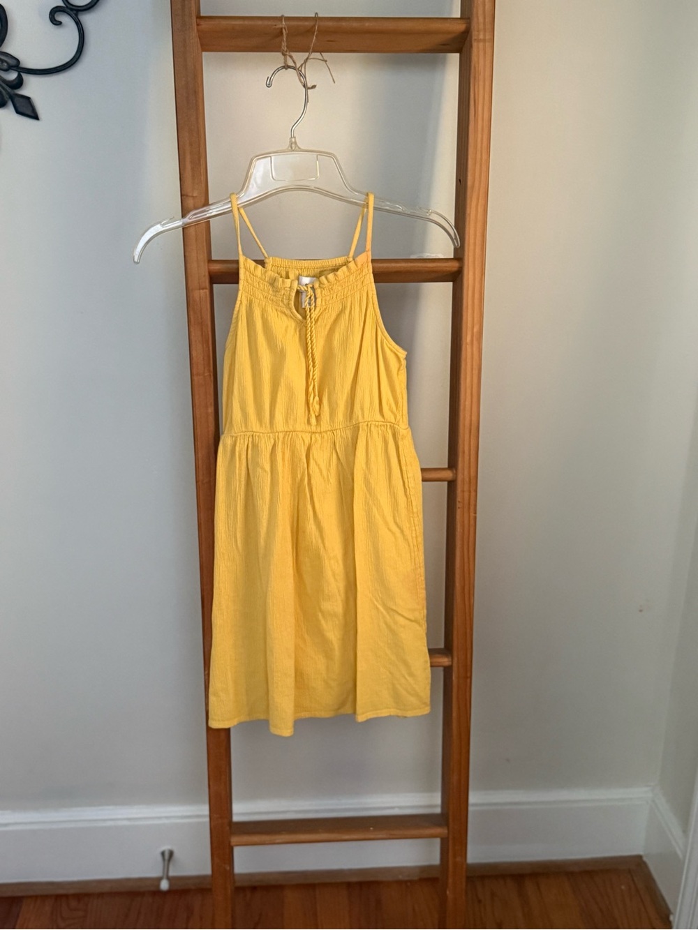 Old Navy Girls' Yellow Summer Sundress with Tie Neck